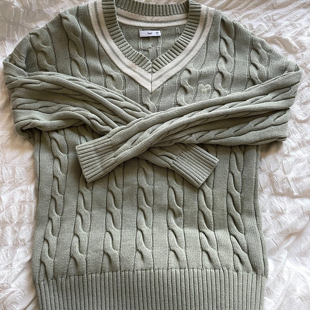 Aritzia Tna Sage Green Tennis Sweater Size 2XS